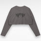 Raw Hem Longsleeve Metal Logo Crop Top