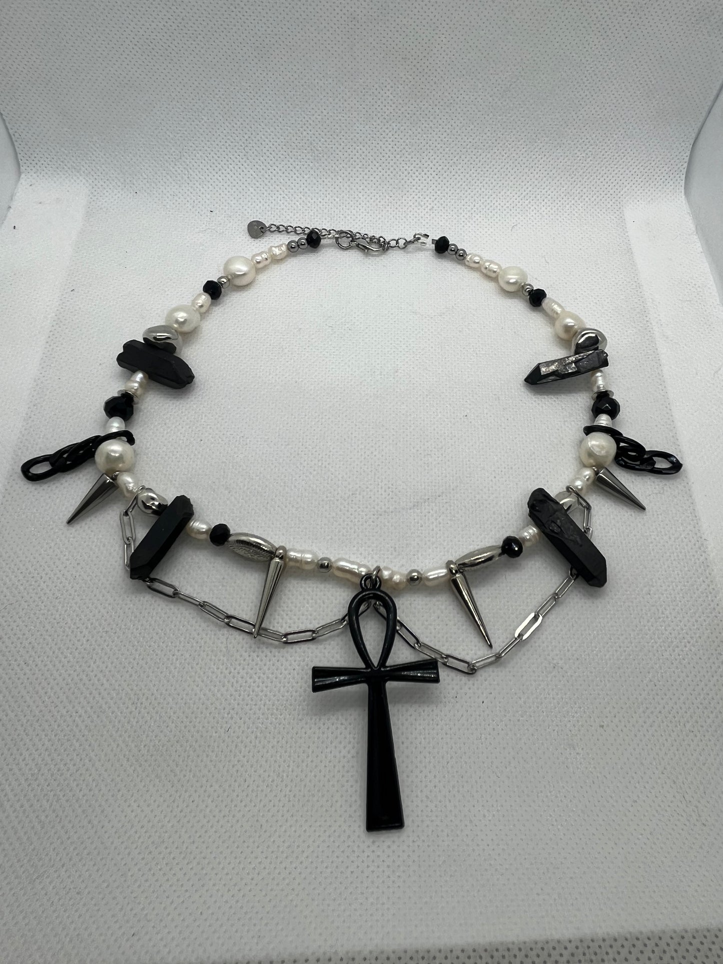 Goth Black Crystal Necklace