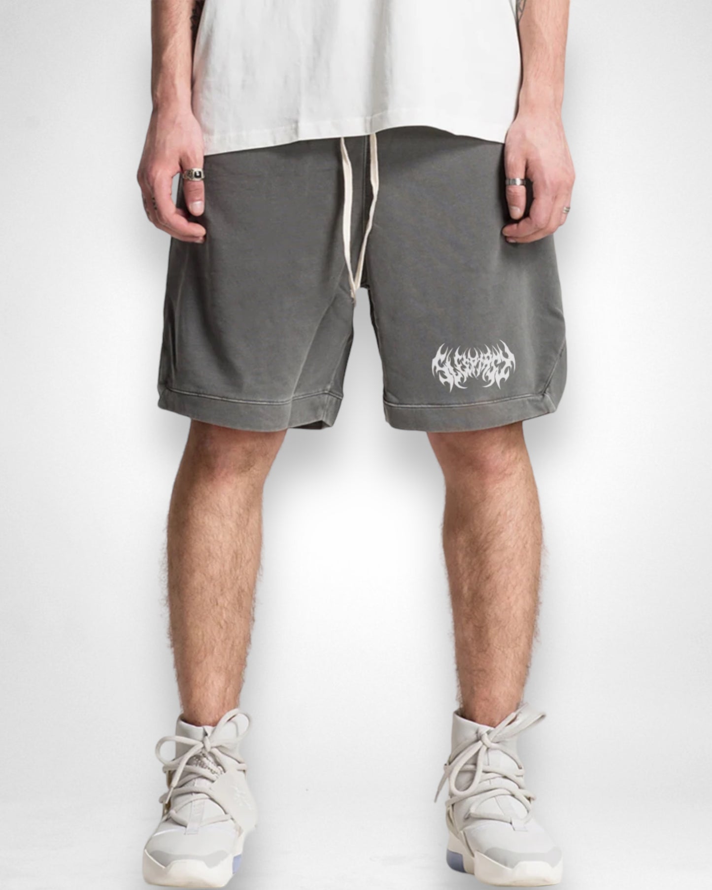 Unisex Clipped Corner Washed Sleeptasy Sweat Shorts