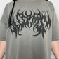 Unisex Faded Raw Hem Dark Logo T-shirt