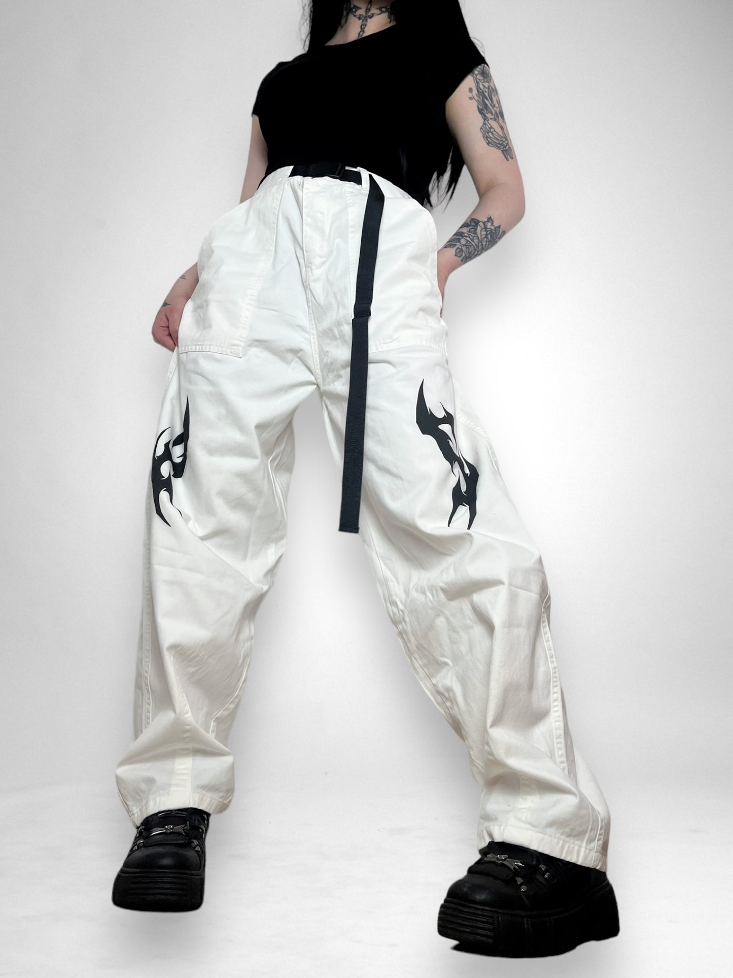 Unisex Solid Color Wide-Legged Neo Tribal Pants