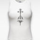 Heavyweight Washed White Cross Top