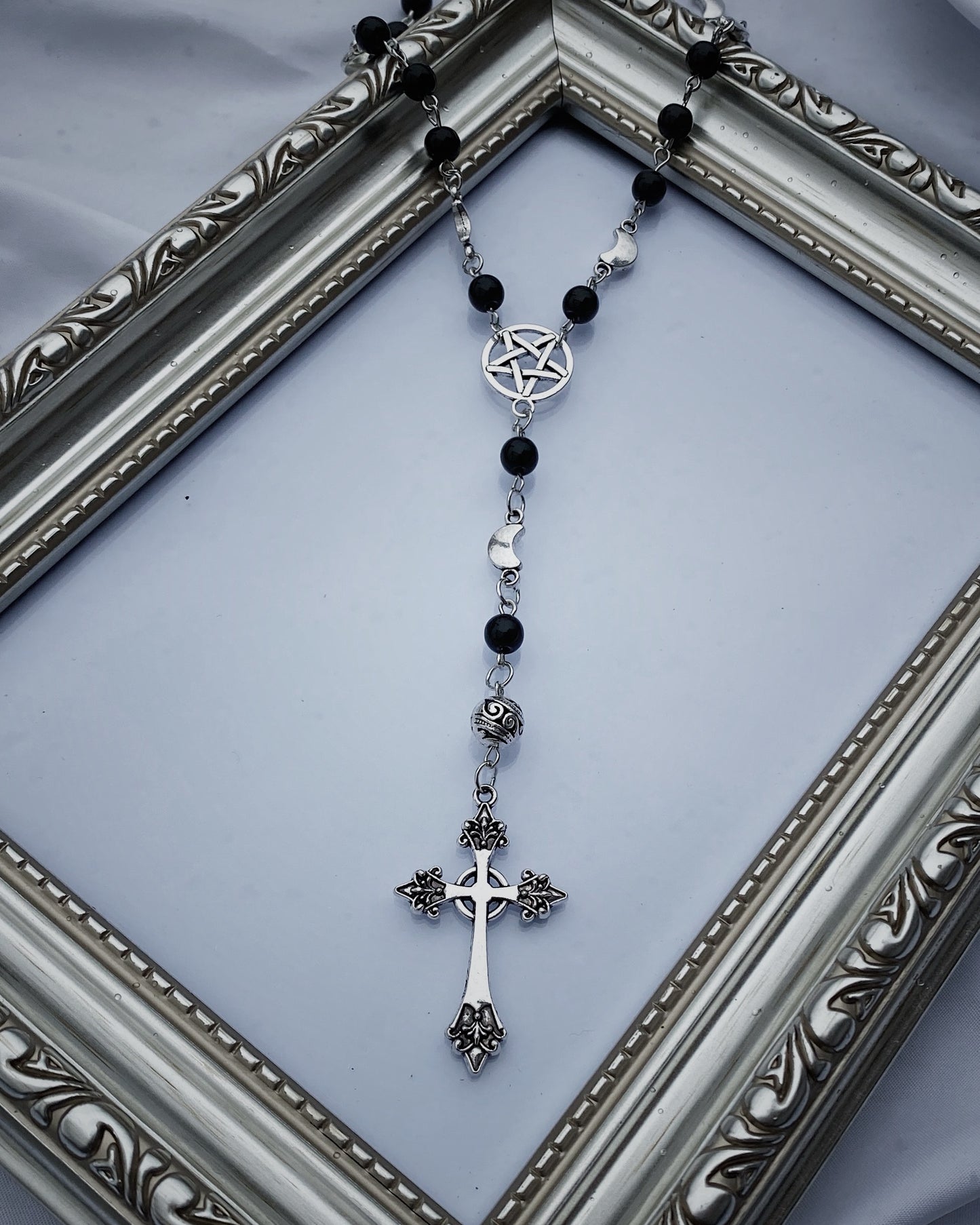 Pentagram Gothic Rosary Necklace