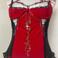 Red Upcycled Lingerie Top