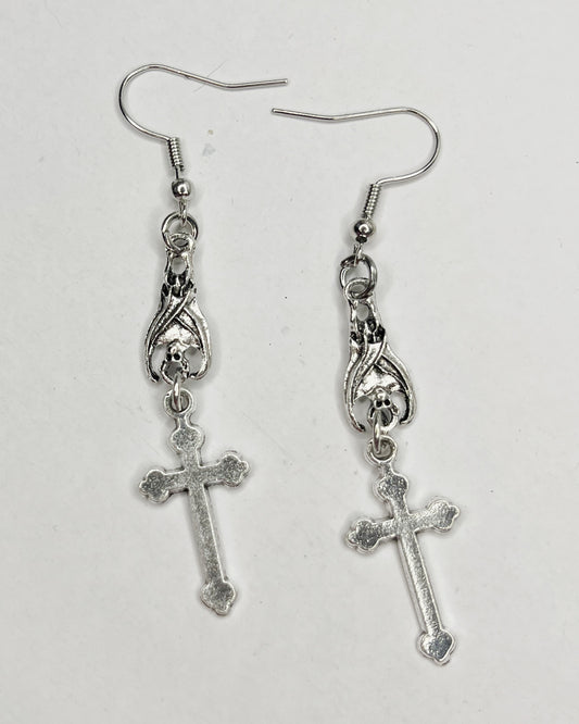 Vampire Cross Earrings